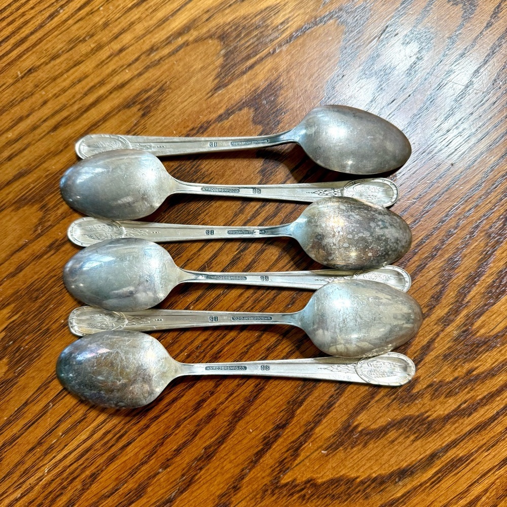 Vintage Silver Plate Collectible U.S. Presidents Spoons Set of 6 - Picture 6 of 8
